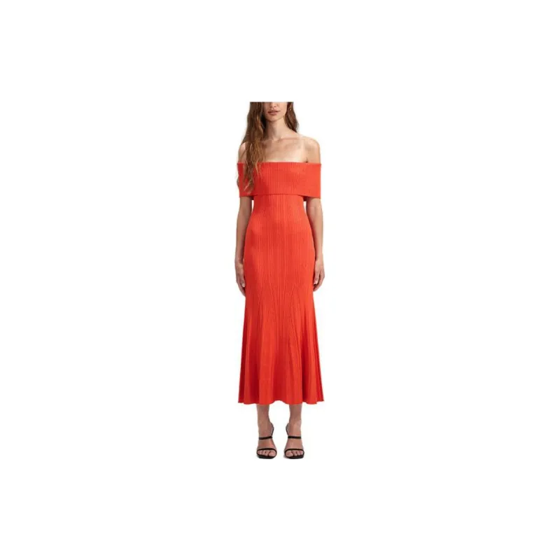 Self portrait Short Sleeved Dresses Women's Bright Orange-1