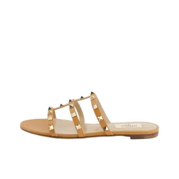 Valentino ROCKSTUD Slide Slippers Women's Khaki