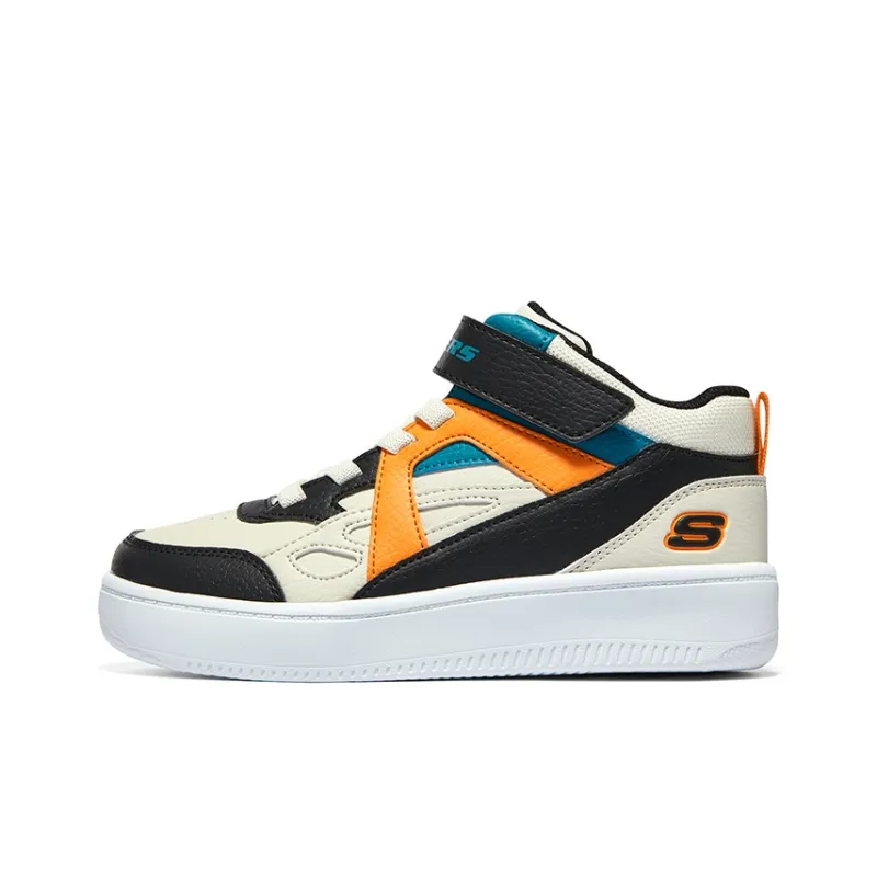 Skechers Slip-Resistant Cushioning Wear-Resistant Low-Top Kids' Skateboarding Shoes Black White Orange Teenagers-0
