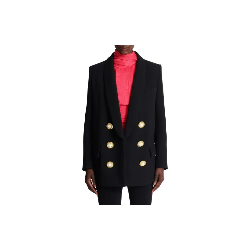 BALMAIN Button Embellished Crepe Jacket-4