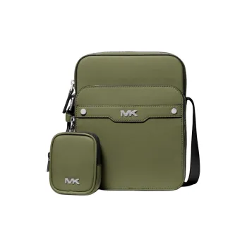 MICHAEL KORS Leather Shoulder Bag, Crossbody Bag Men's Olive Green