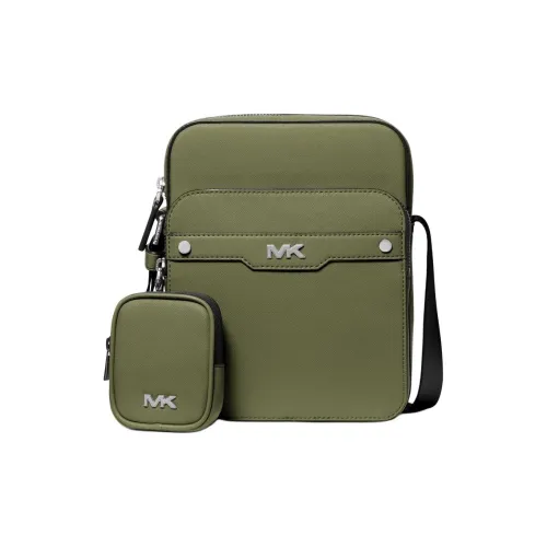 MICHAEL Backpack Leather Shoulder boys bag, Crossbody boys bag Men's Olive Green