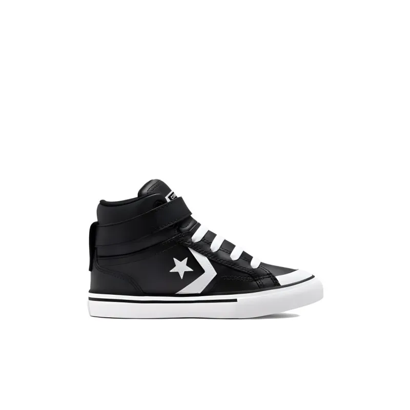 Converse Pro Blaze Strap Anti-Slip Wear-Resistant High-Top Kids Lifestyle Shoes Black White Children Aged 3-7 Years Old-1
