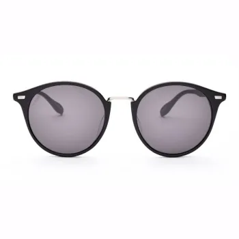 LASH Acetate Metal Irregular Shape Sunglasses Unisex Black