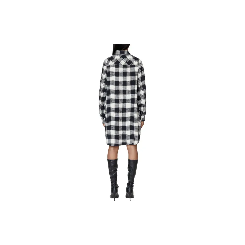 DIESEL Long-Sleeved Dresses Women's Black/White-2