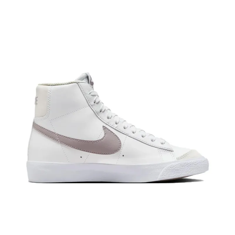 Nike Blazer Anti Slip Wear Resistant Mid Top Kids' Skateboarding Shoes White Teenagers-1