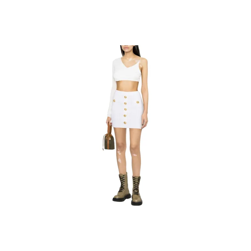 BALMAIN Casual Short Skirts Women's White-4