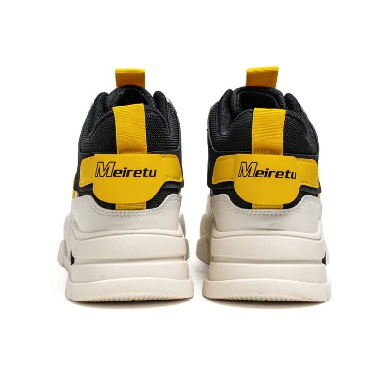 Meiretu Abrasion Resistant Balance Lightweight Mid Top Skateboard Shoes Men's-4
