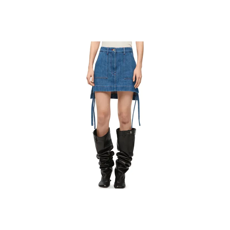 LOEWE Denim Short Skirts Women's Blue-3