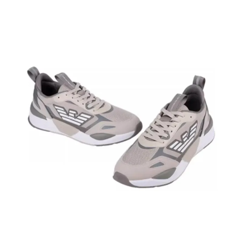 EMPORIO ARMANI Low Top Casual Shoes Men's Light Coffee-4