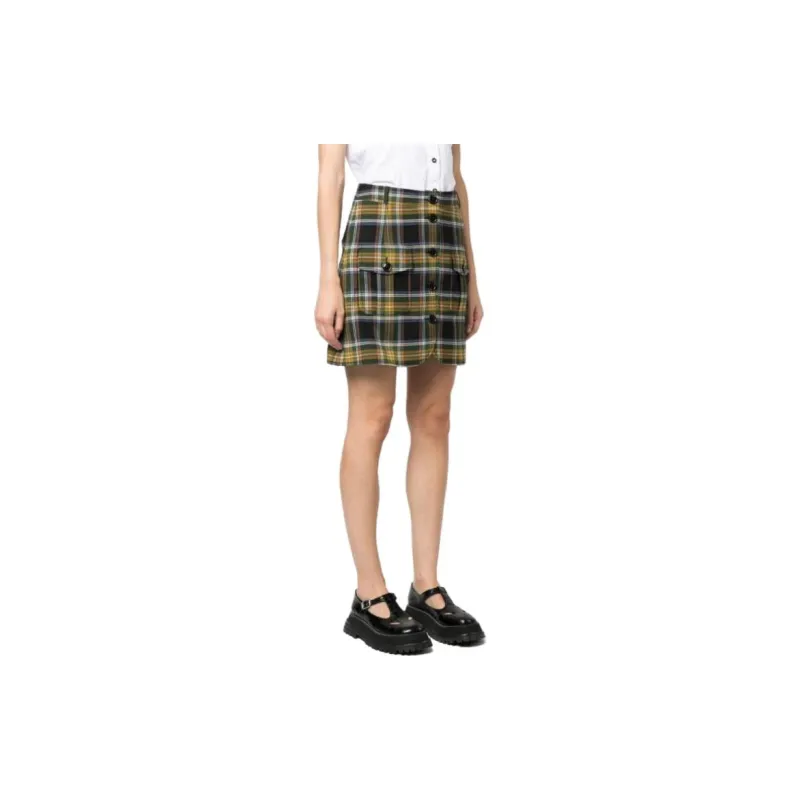 KENZO Plaid check A line Miniskirt-3