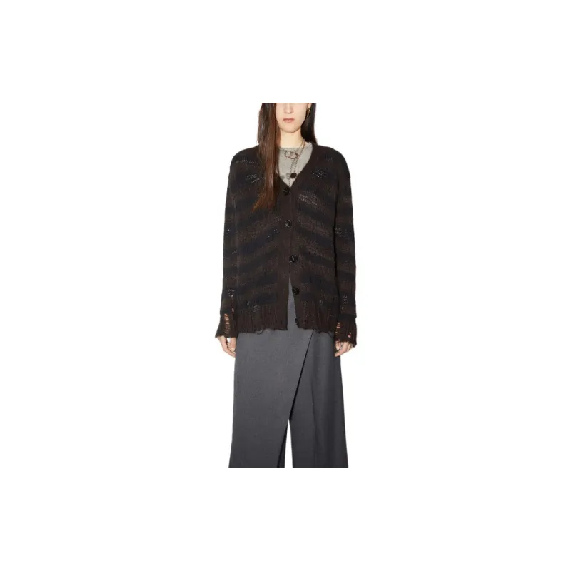 Acne Studios Distressed Stripe Jumper Charcoal Grey-1