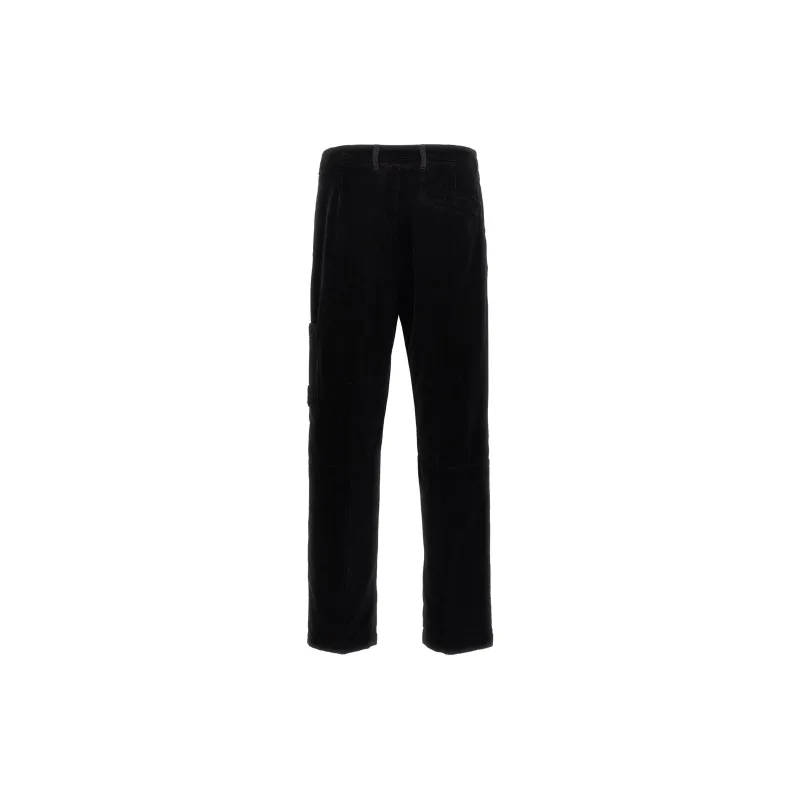 STONE ISLAND Logo Patch Corduroy Trousers-1