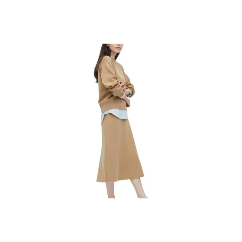 UNIQLO Casual Long Skirts Women's Beige-1
