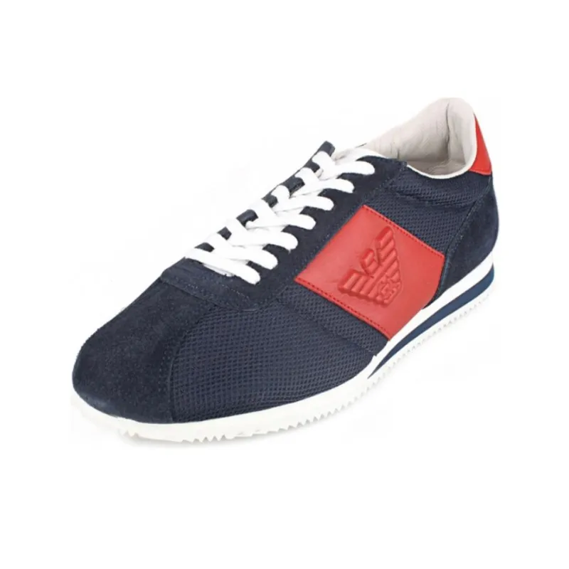 EMPORIO ARMANI Cushioning Low Top Casual Shoes Men's Blue-4