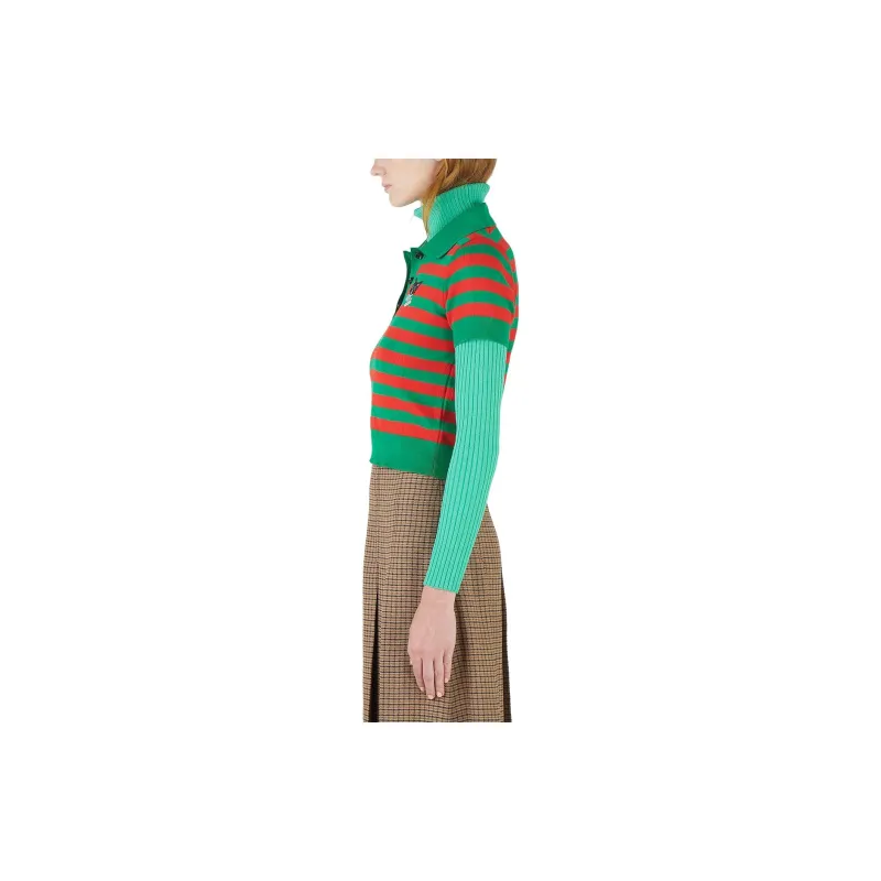GUCCI Polo Shirts Women's Green-2