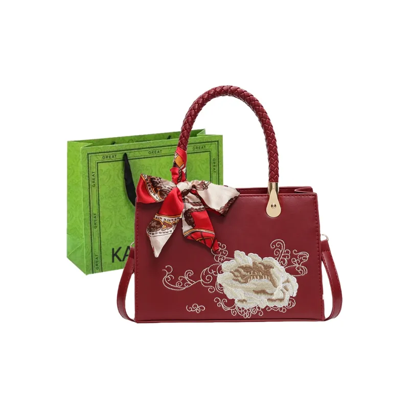 KARUISHA PU Crossbody One Shoulder Handbag Women's Burgundy-0