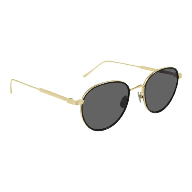 CARTIER Metal Round Sunglasses Unisex Gold-1