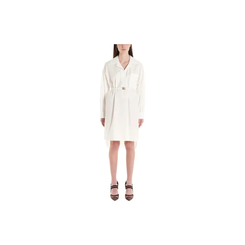 FENDI Long Sleeved Dress Women's White-2