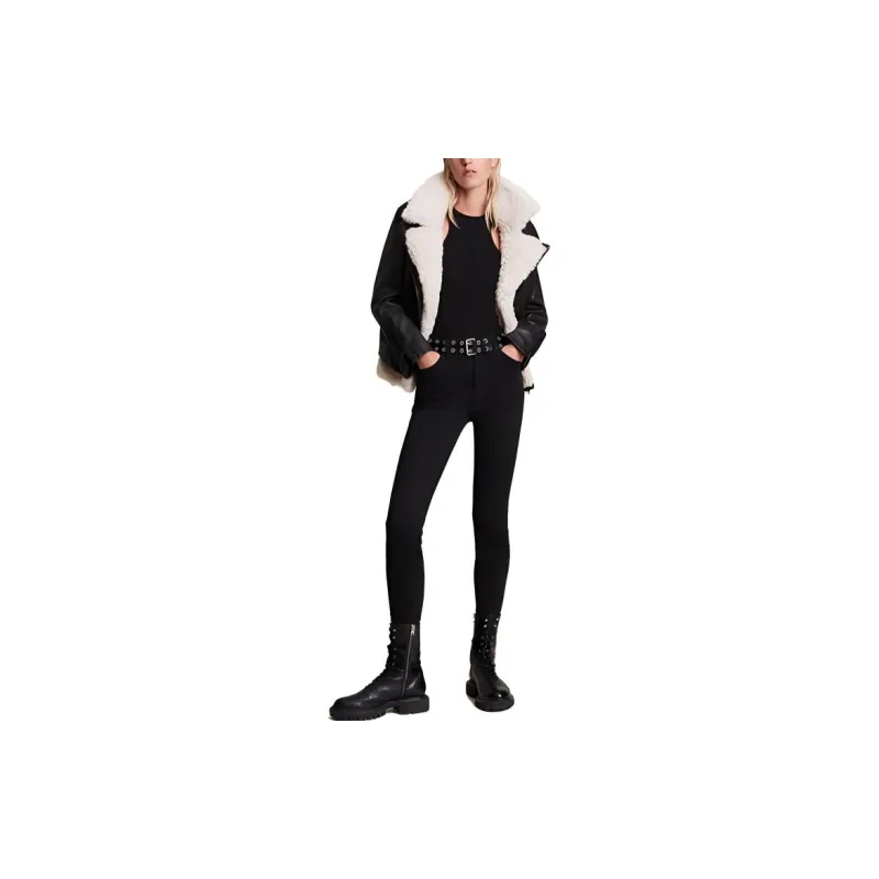 ALLSAINTS Leather Jackets Women's Black-4