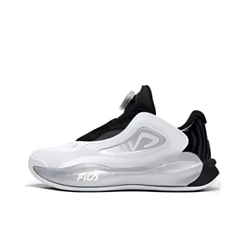 FILA KIDS Slip Resistant Rebound Breathable Support Low Top Children's Basketball Shoes White Black Teenagers