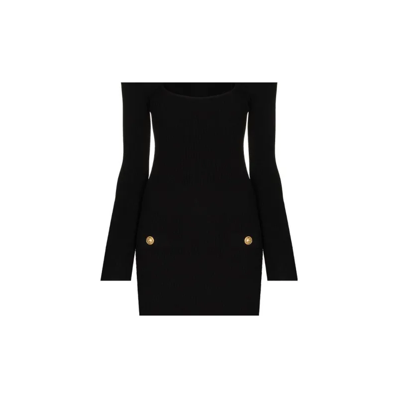 BALMAIN Cut out Long sleeve Minidress-5