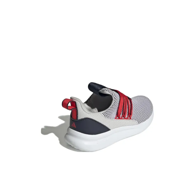 Adidas LITE RACER ADAPT 7.0 Non slip Lightweight Low Top Kids' Running Shoes Gray Red Kids'-3