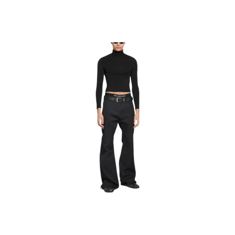 Balenciaga Casual Pants Loose Fit Women's Black-2