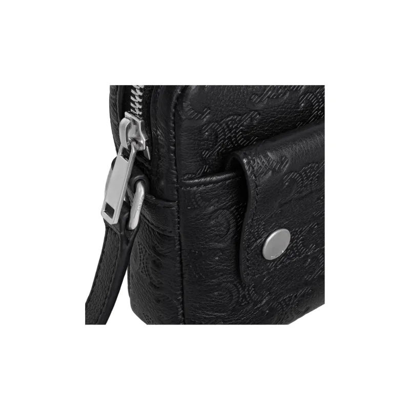 CELINE Calfskin Crossbody Bag, Shoulder Bag Mini Men's Black-4