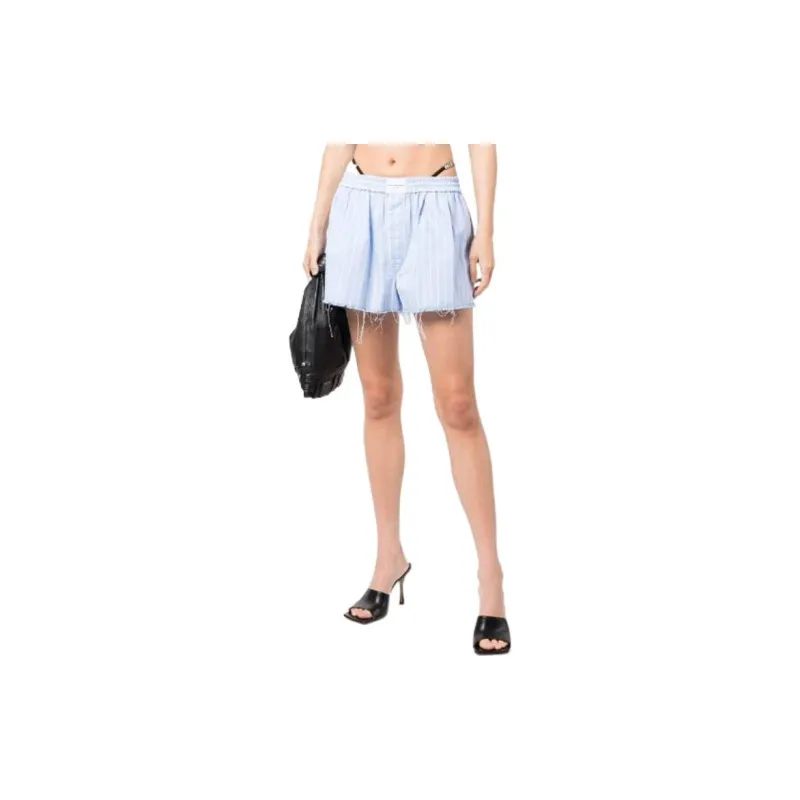 T By Alexander Wang Frayed Crystal Thong Boxer Oxford Blue/White-1