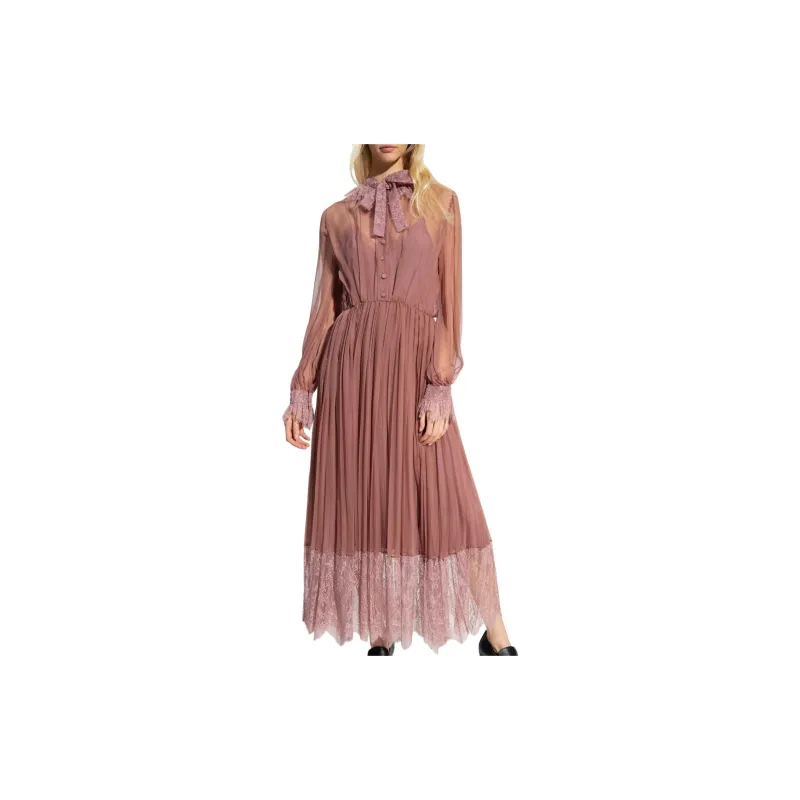 GUCCI FW22 Long-Sleeved Dresses Women's Peach-2