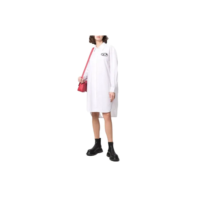 DIESEL Long-Sleeved Dresses Women's White-1