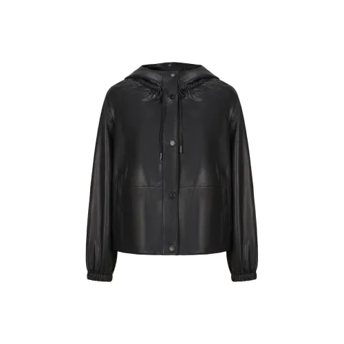 JZ. ANNAKRO Leather Jackets Women's Plain Black