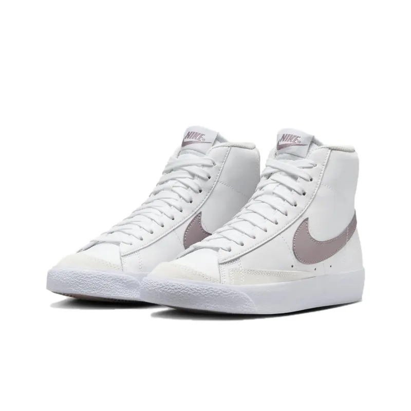 Nike Blazer Anti Slip Wear Resistant Mid Top Kids' Skateboarding Shoes White Teenagers-2