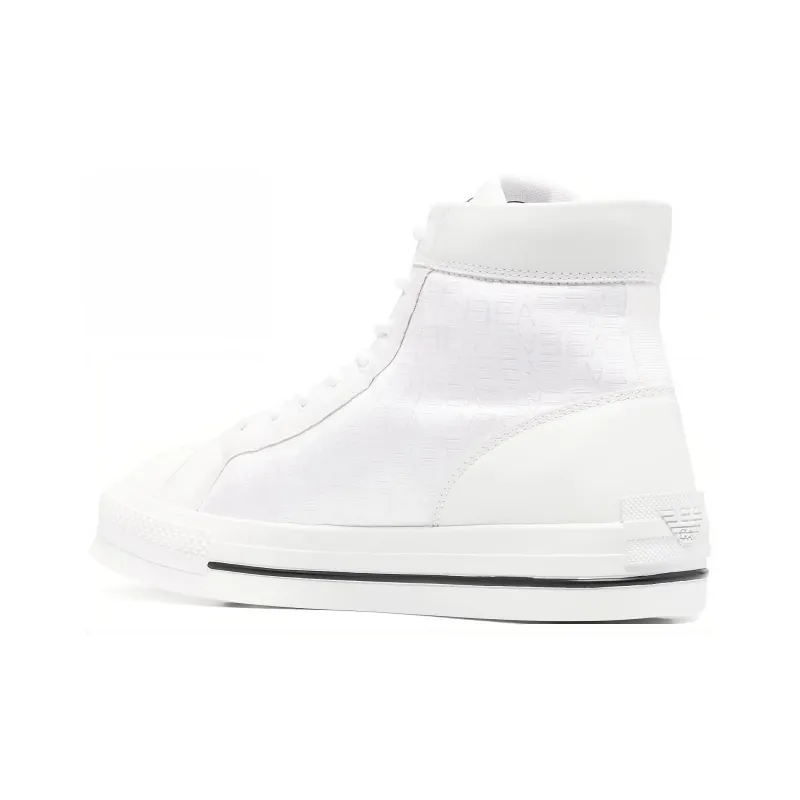EMPORIO ARMANI EA7 High Top Skateboard Shoes Men's White-3