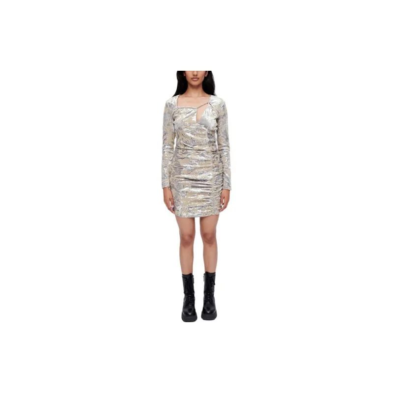 Maje Long-Sleeved Dresses Women's Silver-1