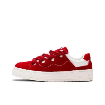 Feiyue Slip Resistant Cushioning Wear Resistant Low Top Skateboard Shoes Women's White/Red