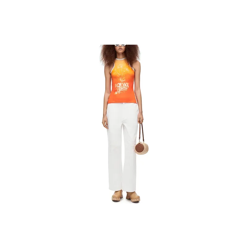 LOEWE Paula's Ibiza Anagram Baggy Jeans 'White'-1