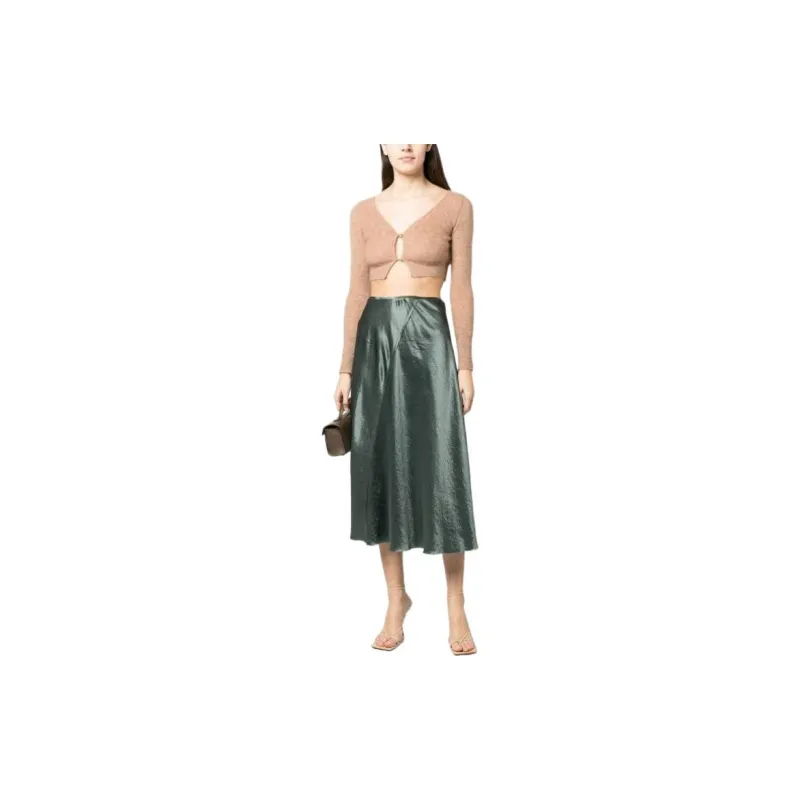 VINCE Casual Long Skirts Women's Green-1