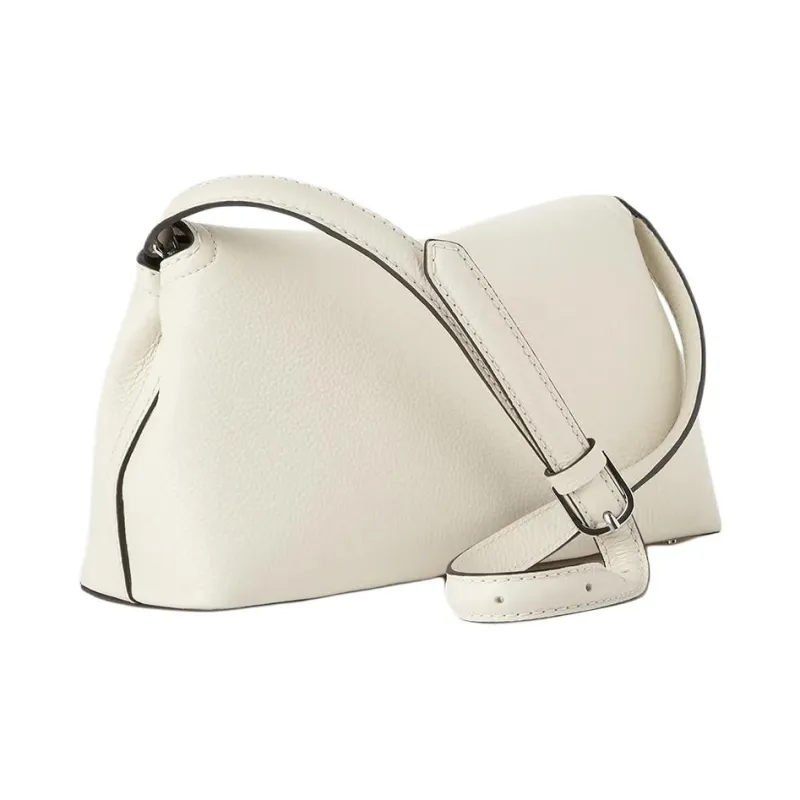 TOTEME T Lock Leather Clutch Bag-1