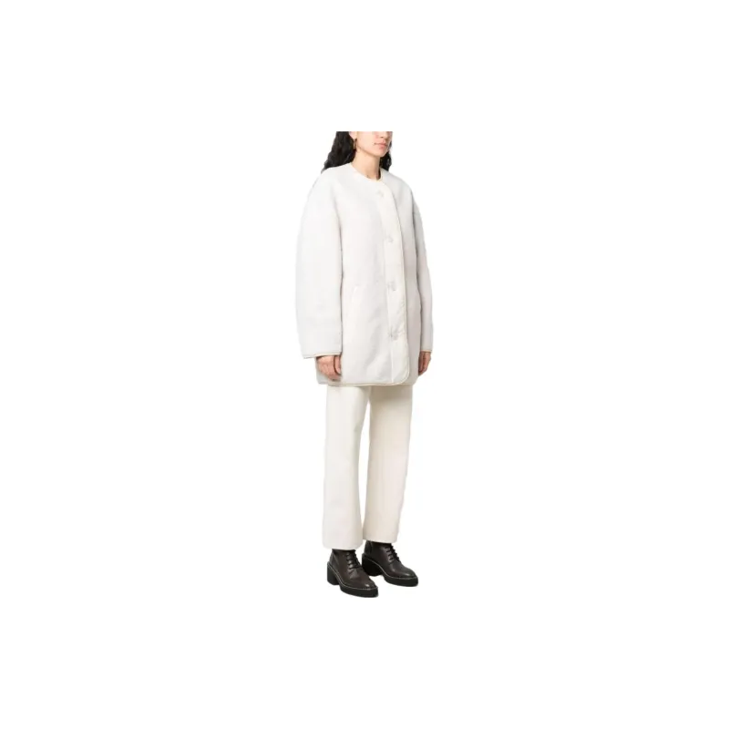 ISABEL MARANT ETOILE Himemma Fleece Single breasted Coat-3