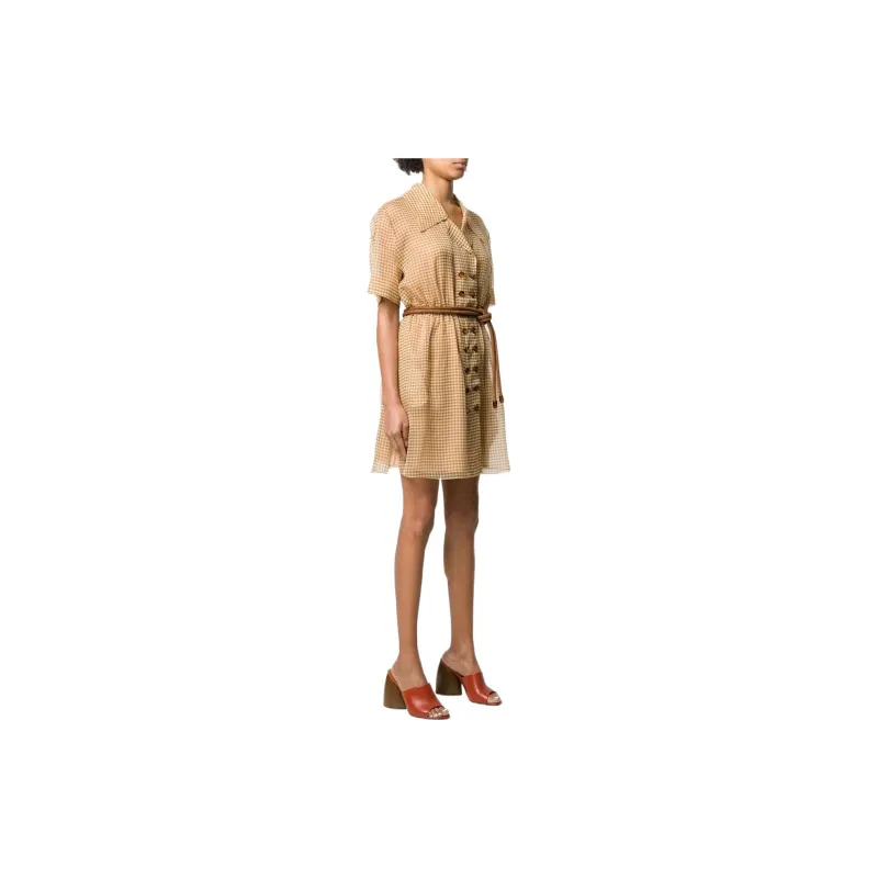 FENDI Short-Sleeved Dresses Women's Umber-2