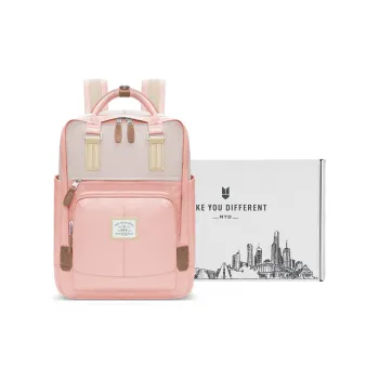 MYD Polyamide/Fabric Backpack, Backpack Medium Size Unisex Honey Peach Pink