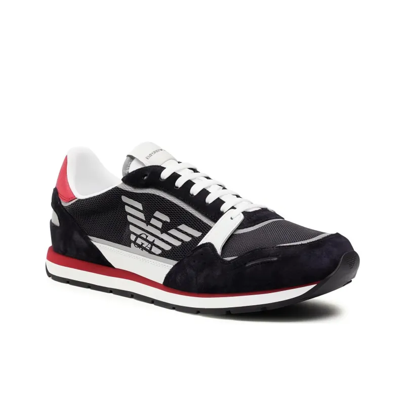 EMPORIO ARMANI Low Top Casual Shoes Men's Black Red-2