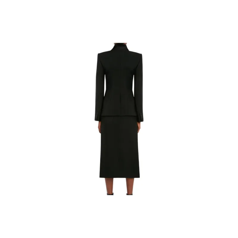 Alexander McQueen High Waist Slit Detailed Midi Skirt-2