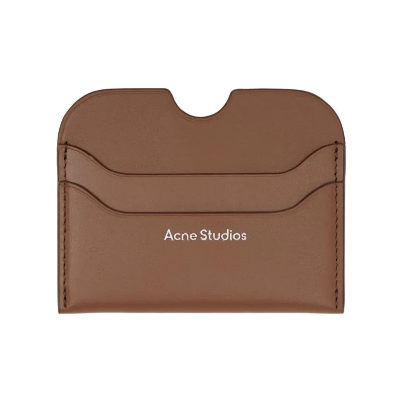 Acne Studios Calfskin Card Holder Men's Brown-0