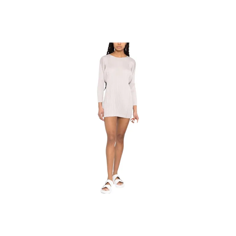 PLEATS PLEASE ISSEY MIYAKE SS22 Long Sleeved Dress Women's White-1