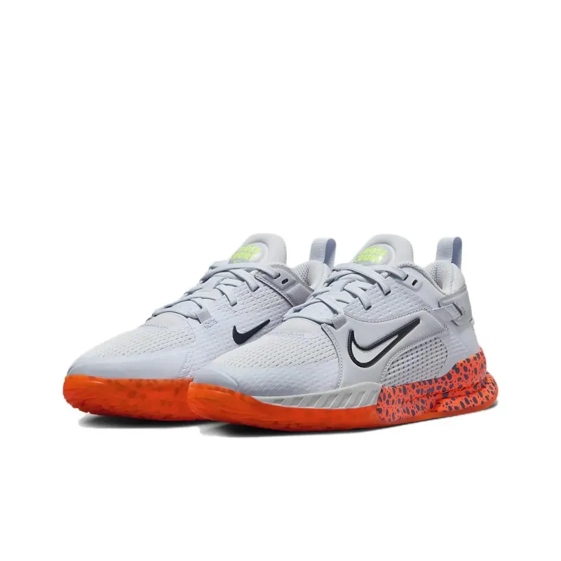 Nike Crosscourt Series Slip Resistant, Abrasion Resistant, Breathable Low Top Basketball Shoes Gray Orange Unisex-4
