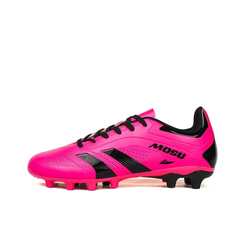 Kuding Soccer Shoes Unisex Low Top Orange/Neon Yellow/Rose Red/Black Red-4