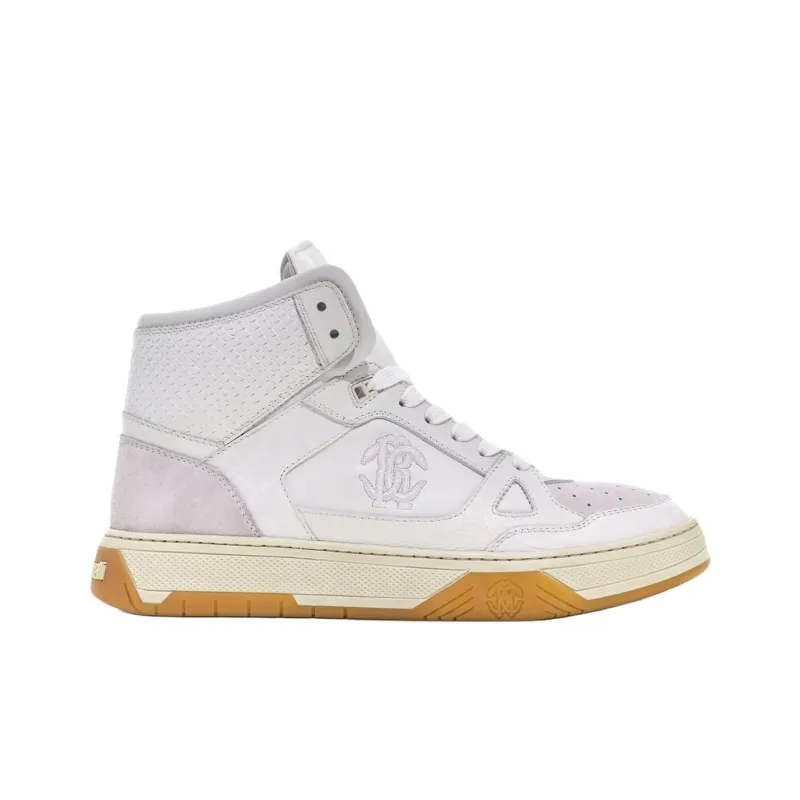 Roberto Cavalli High-Top Skateboard Shoes Men's White-1